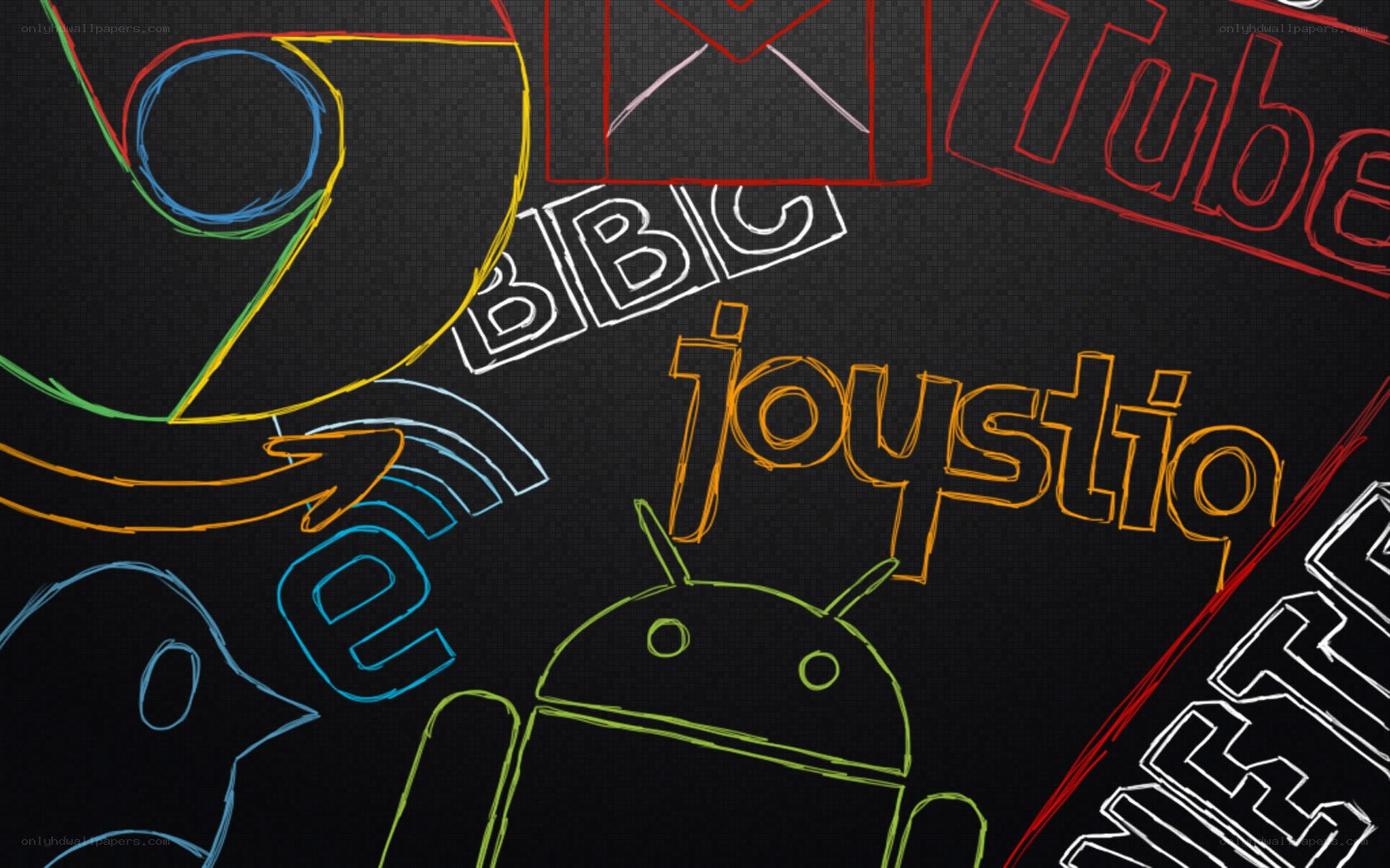 digital app icons collage