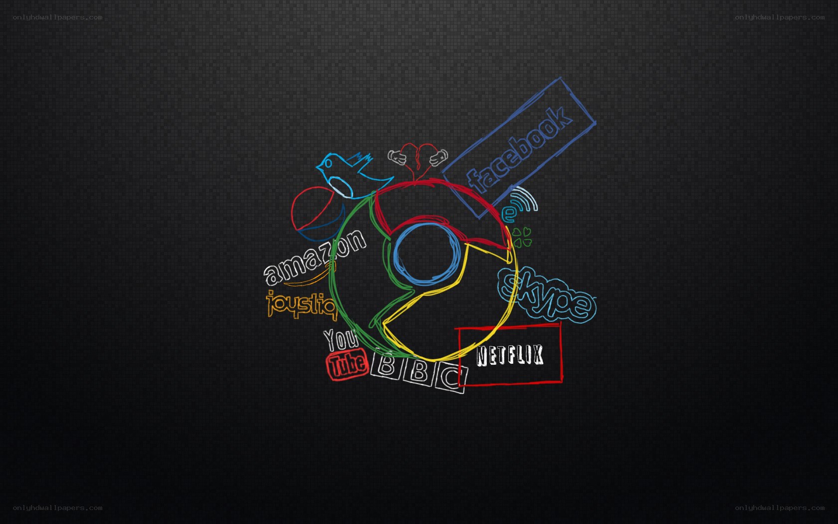 digital app icons collage