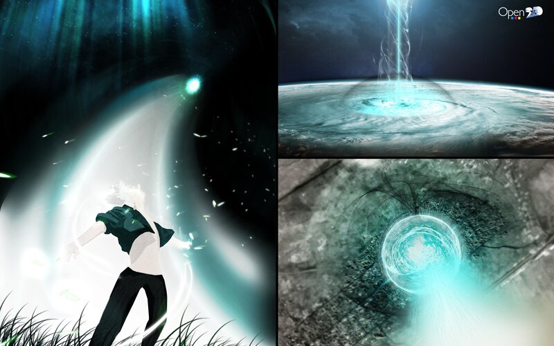 digital art collage with energy themes