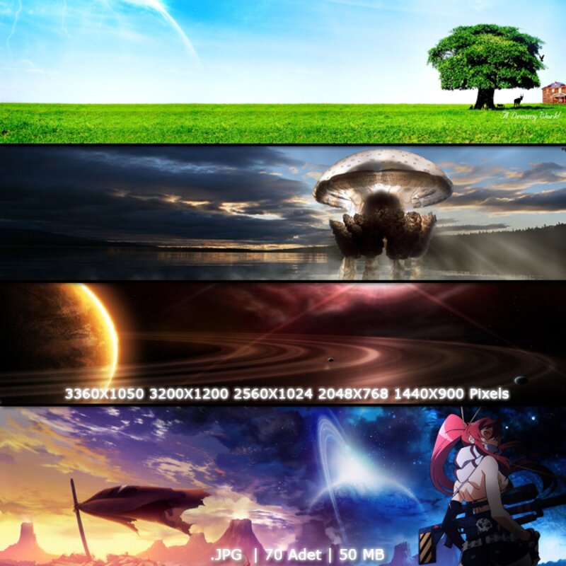 Digital art collage with various scenes