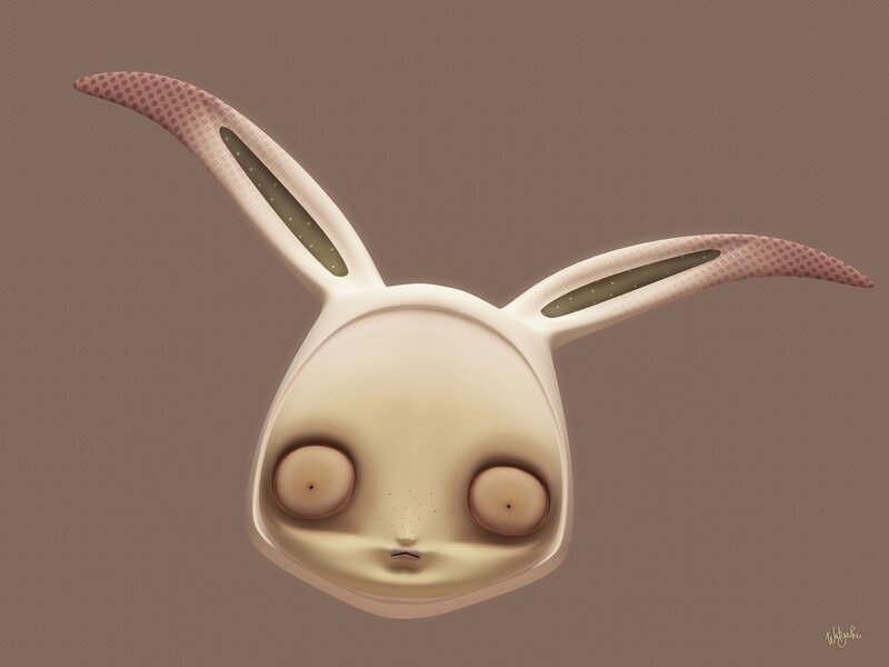 digital art of a bunny mask
