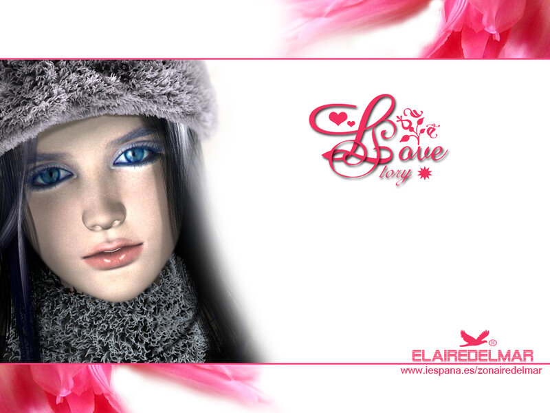 digital art of a girl with blue eyes
