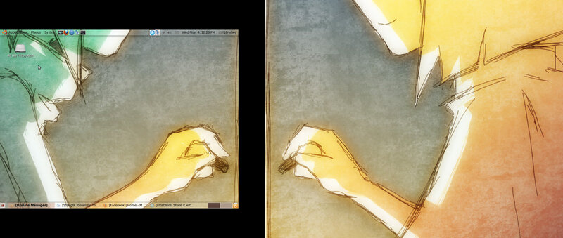 digital art of a hand sketching