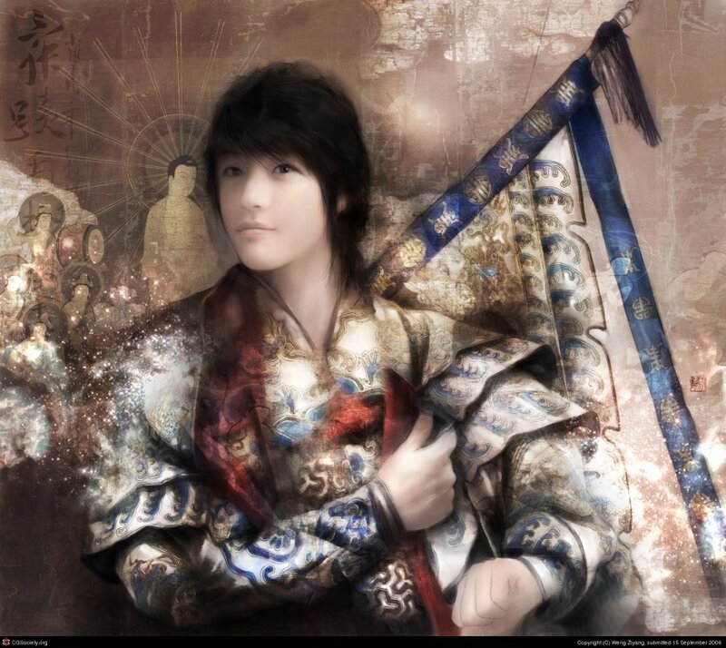 digital art of a young warrior