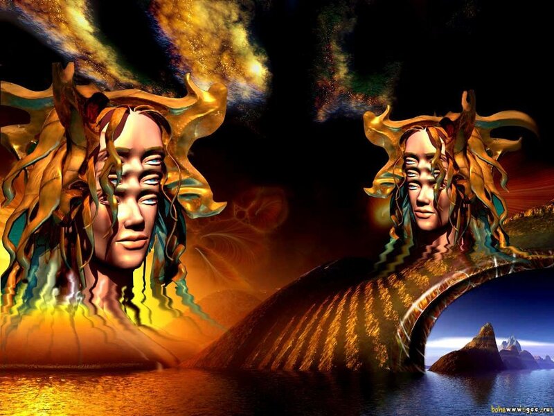 Digital art of twin figures