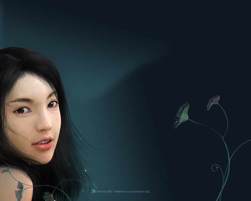 digital art of woman with plants