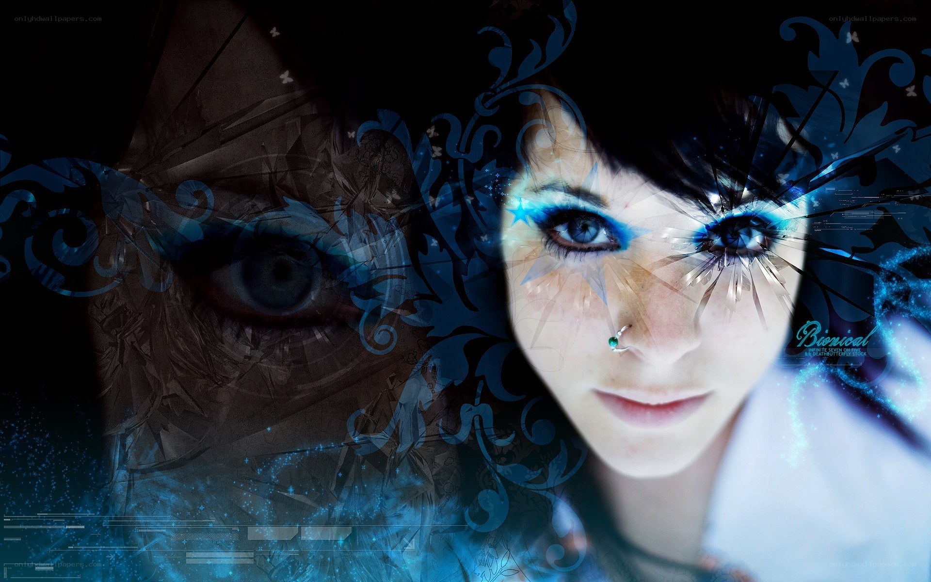 digital art with blue eyes