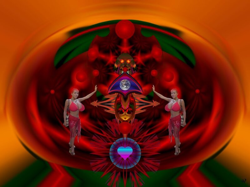 digital art with dancers