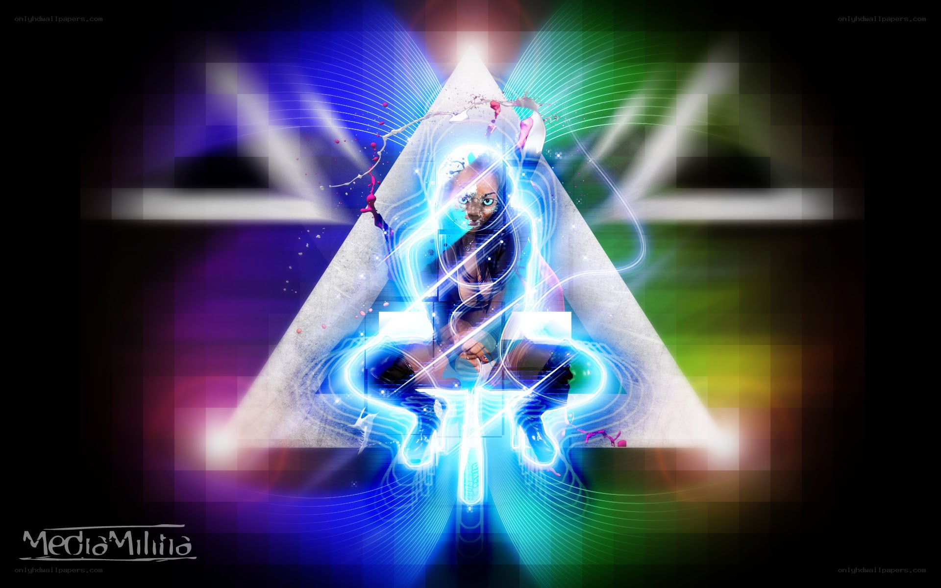 digital art with glowing figure