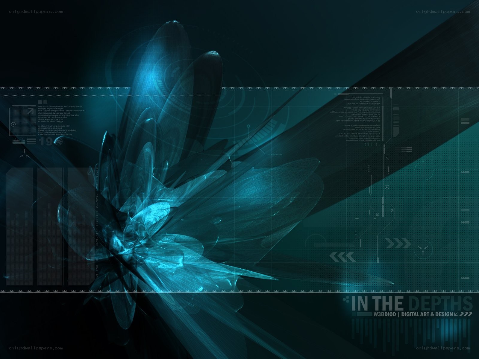 digital art with glowing flower