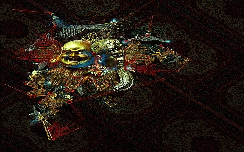 digital art with golden figure