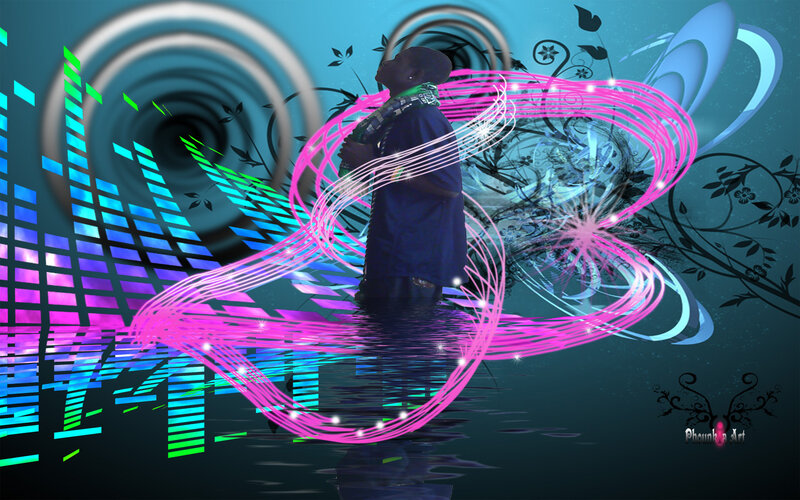 digital art with music visualizer