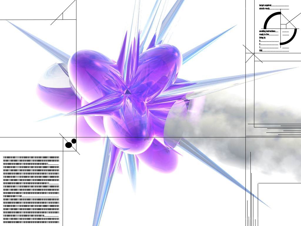 digital art with purple crystal