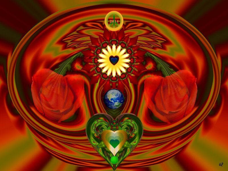 Digital Art with Roses — Red, Vibrant