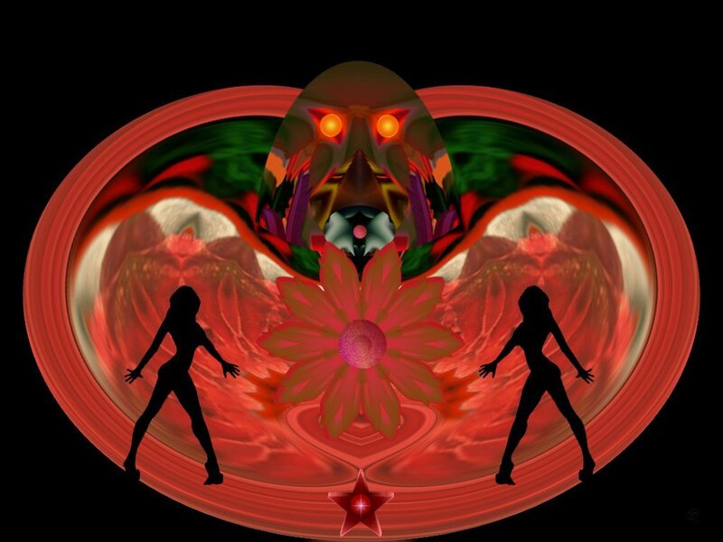 digital art with silhouettes
