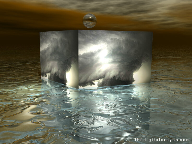 Digital art with storm cube