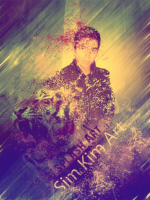 digital art with tiger and person