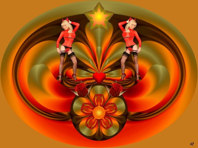 Digital art with two women