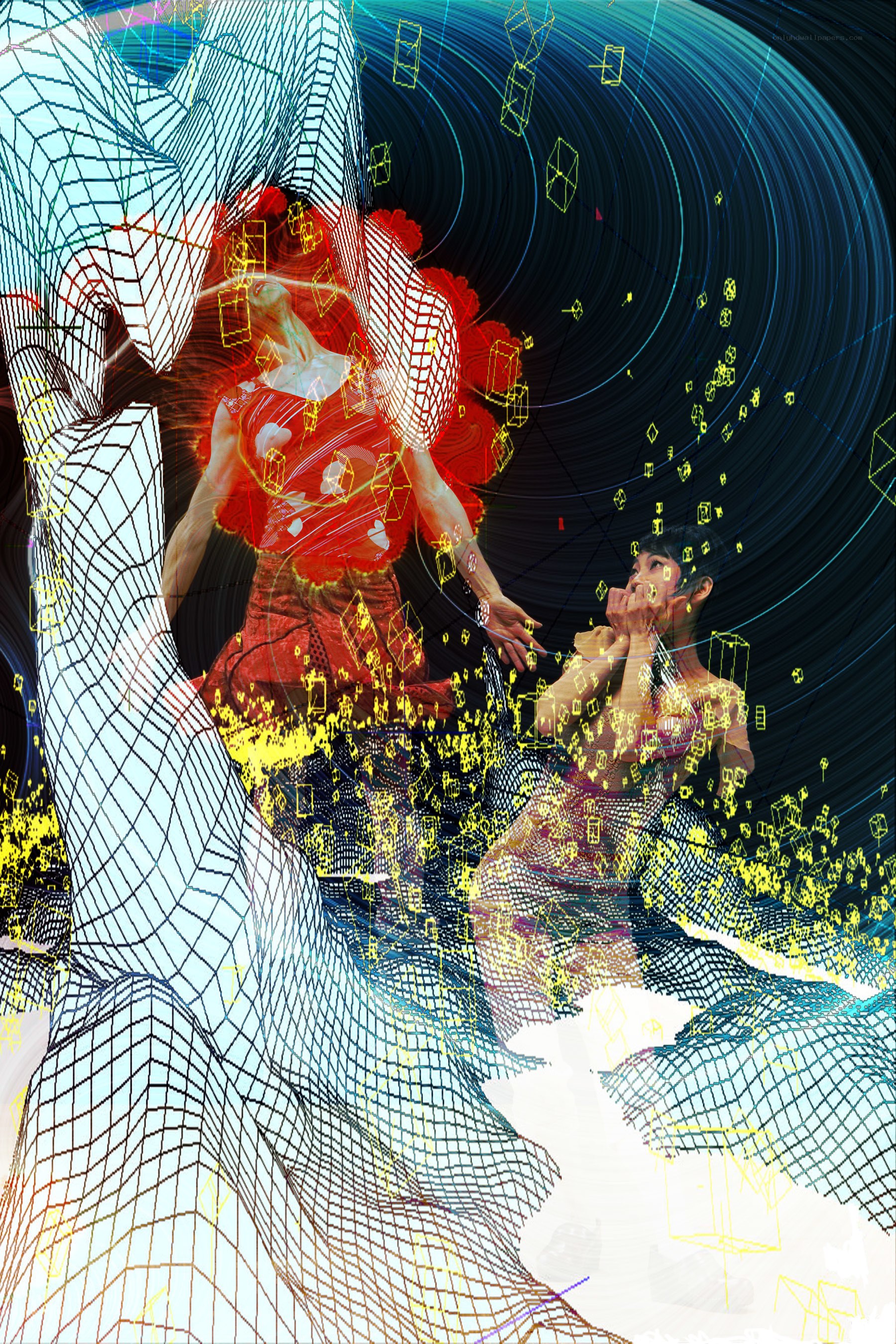 digital art with two women