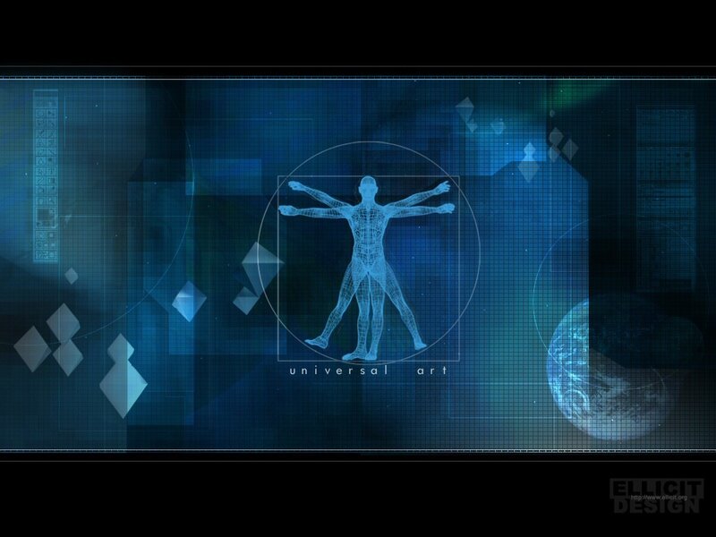 digital art with Vitruvian man