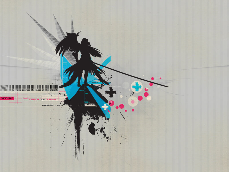digital art with warrior silhouette