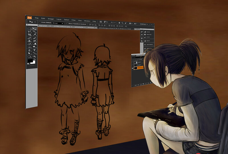 digital artist at work