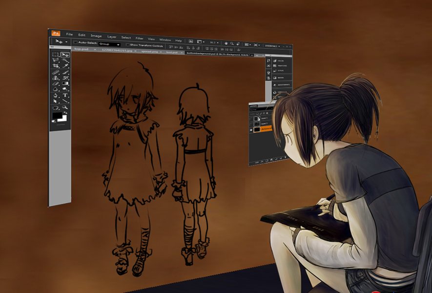 digital artist at work