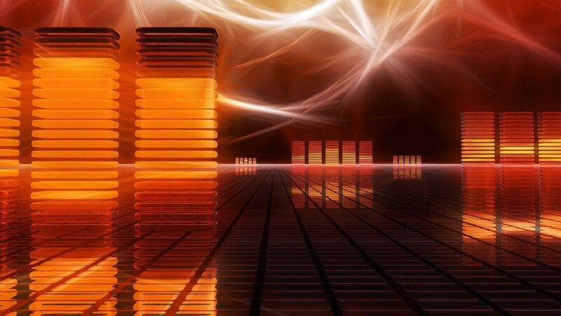 Digital Audio Equalizer Bars — Orange