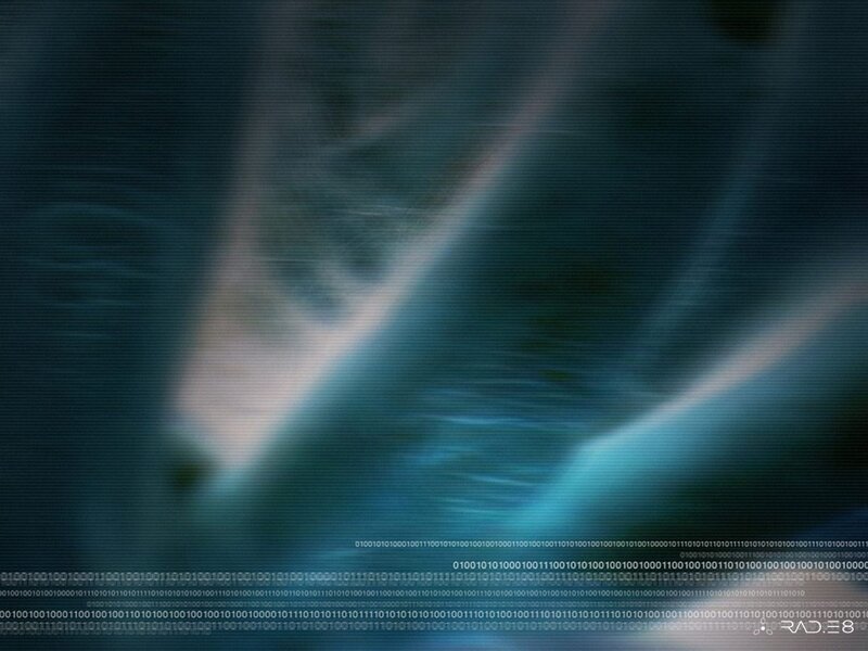 digital aurora with binary code