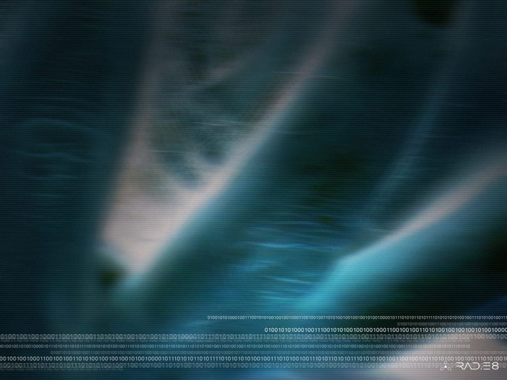 digital aurora with binary code