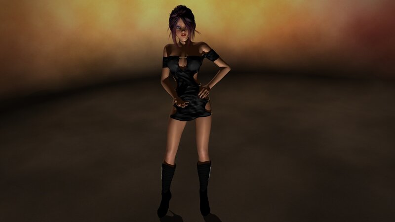 digital avatar in black dress
