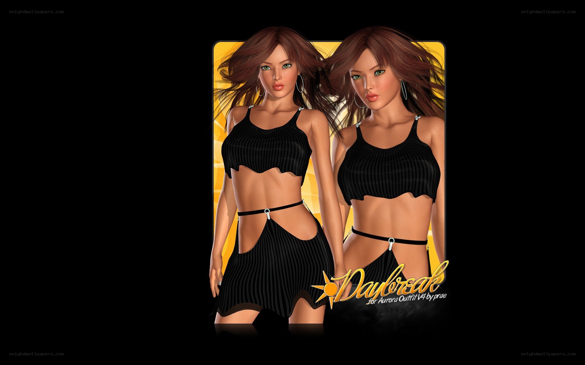 Digital avatar in black outfit