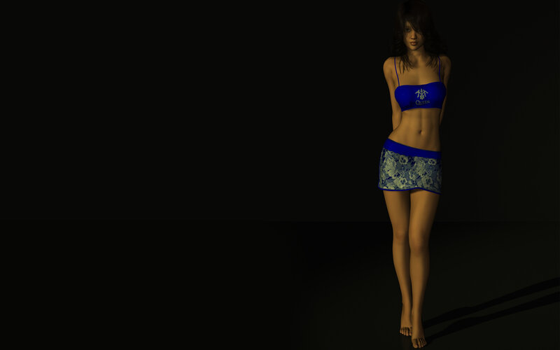 digital avatar in blue outfit