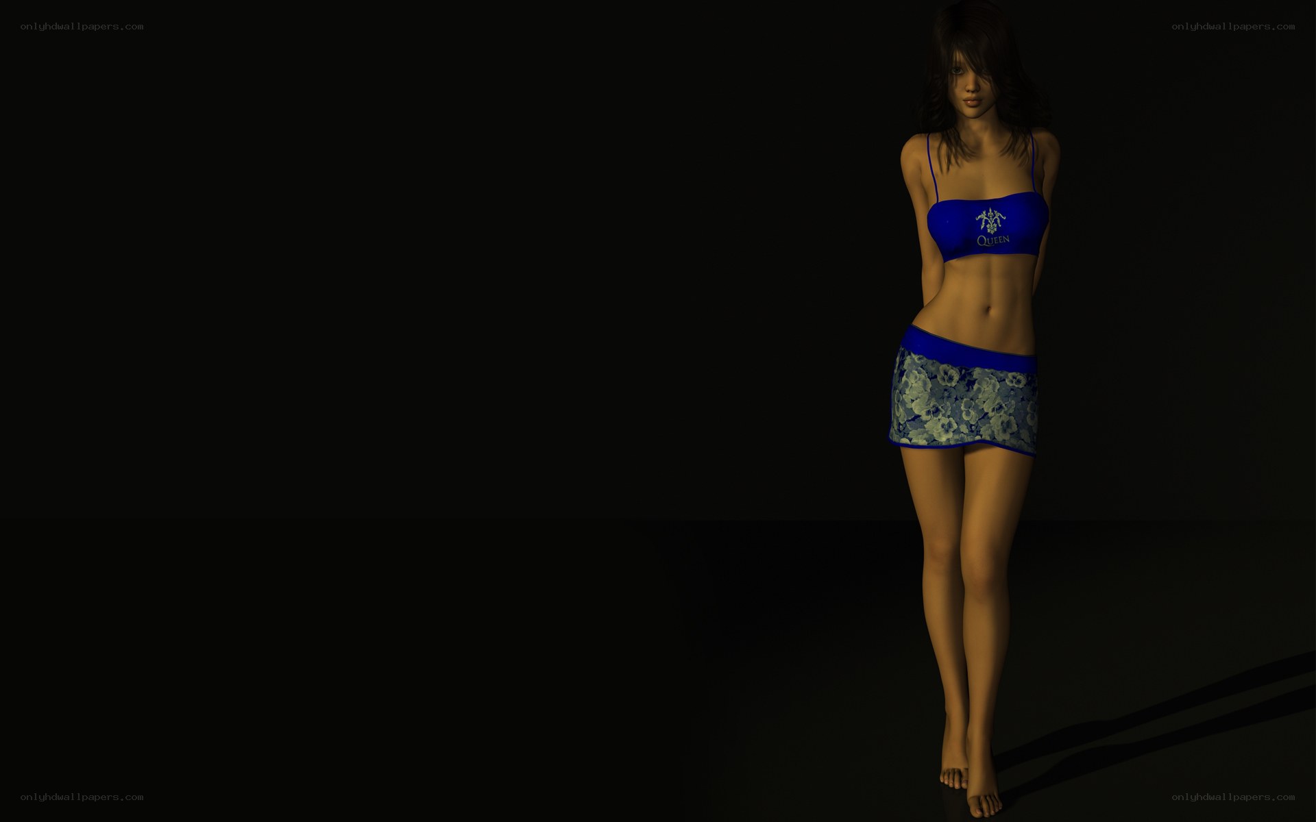 digital avatar in blue outfit
