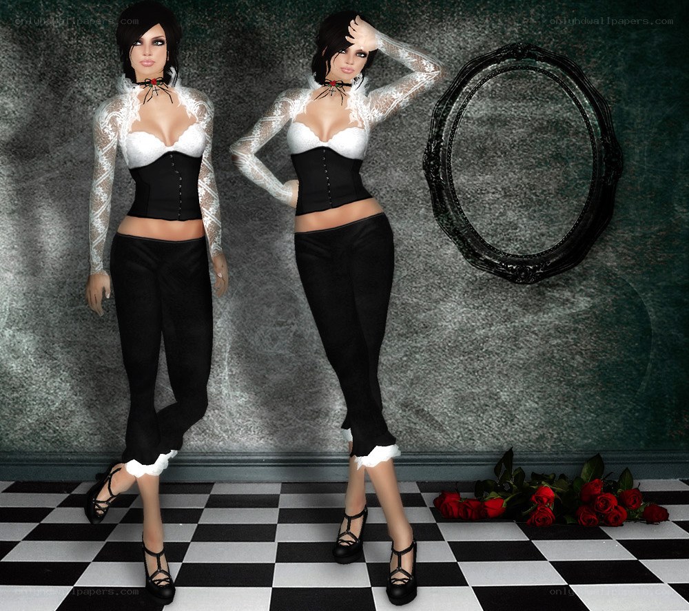 digital avatar in gothic outfit