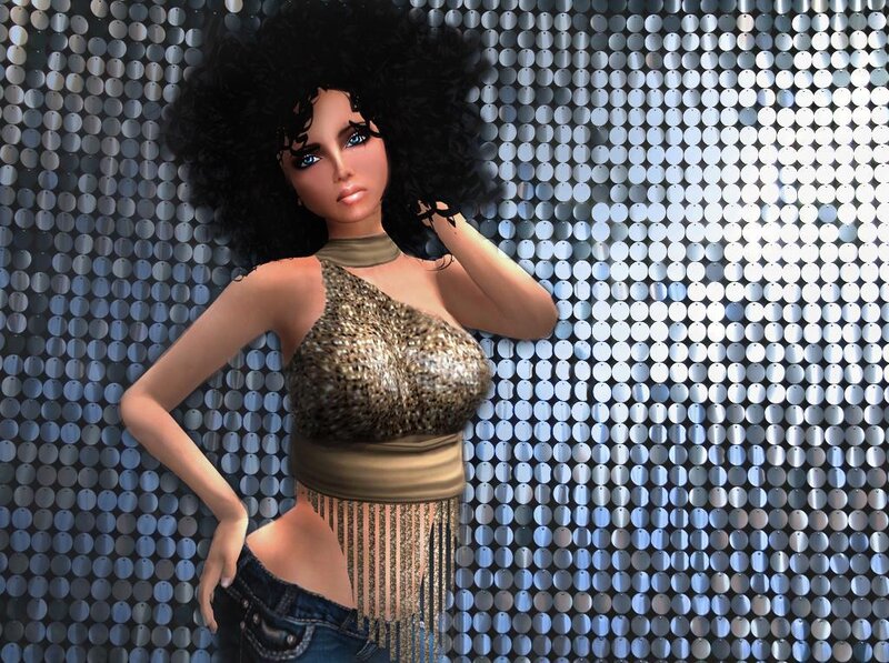 digital avatar in sequined top