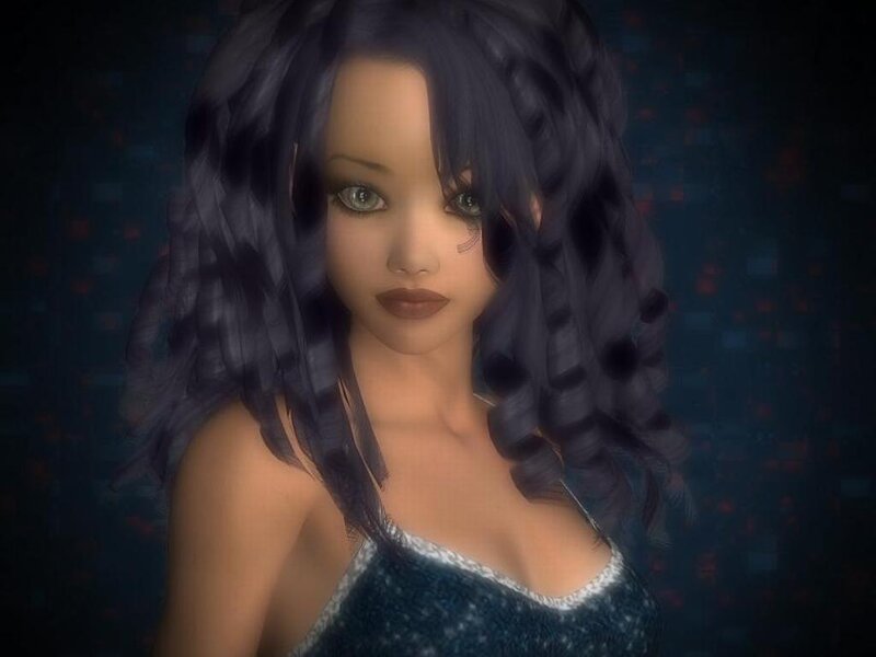 digital avatar with dark hair