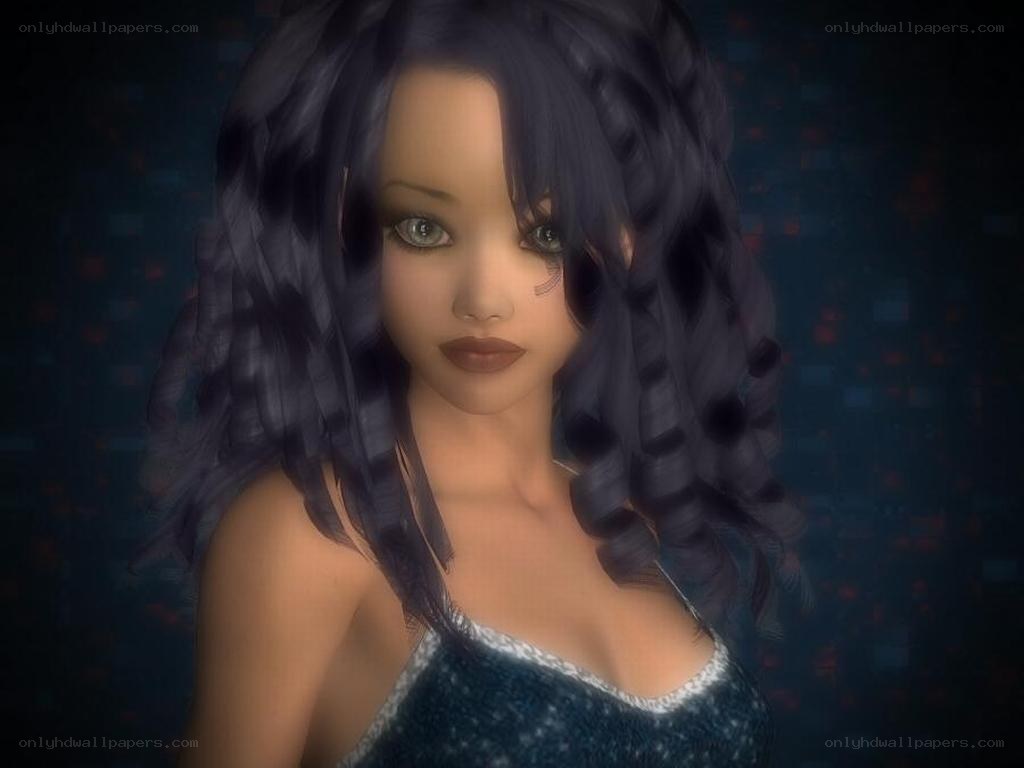 digital avatar with dark hair