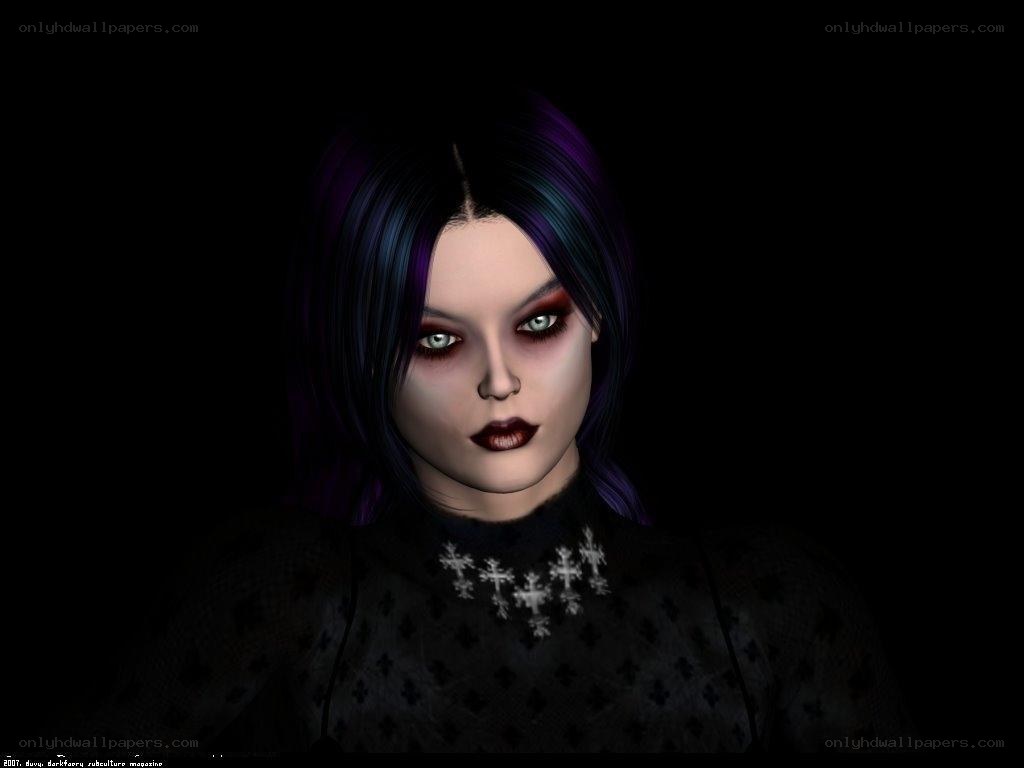 digital avatar with dark makeup