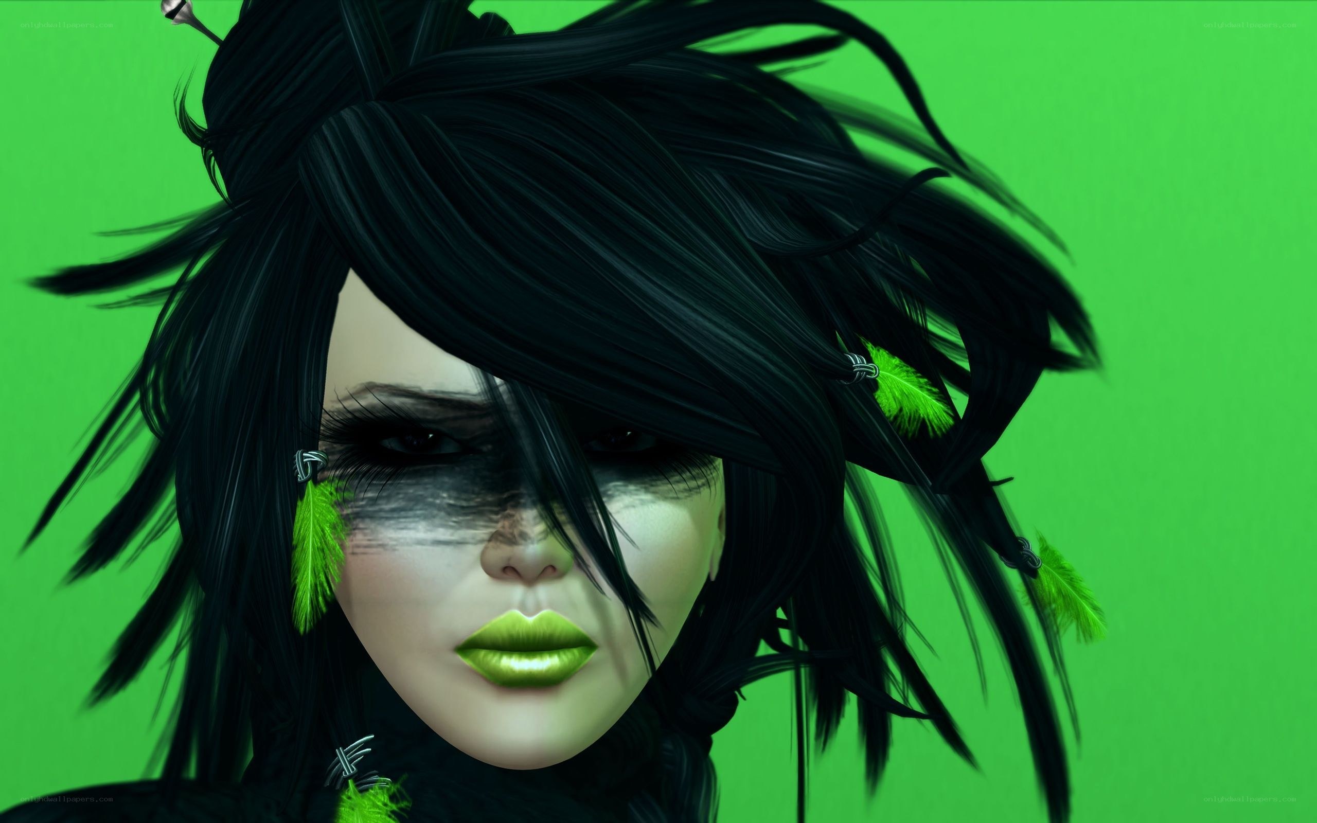 digital avatar with green accents