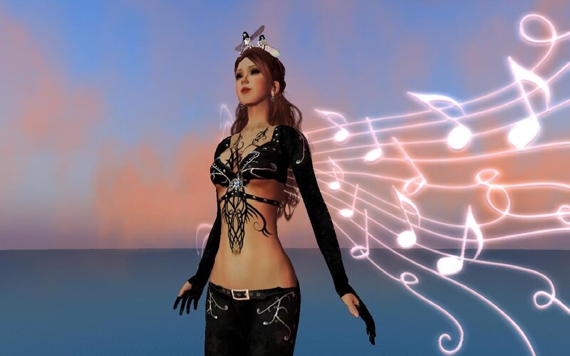 digital avatar with music notes