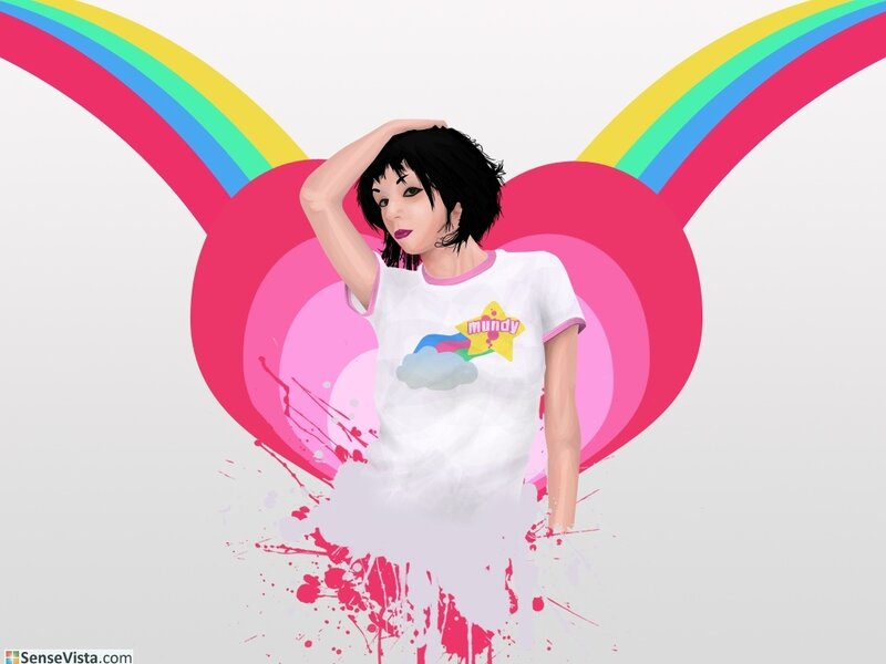 digital avatar with rainbow heart