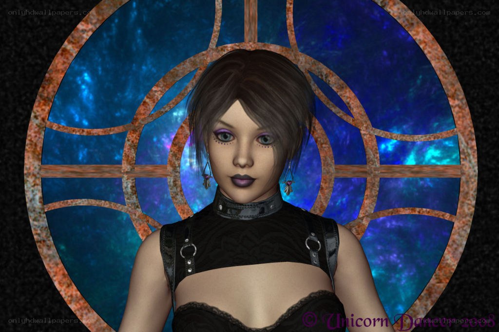 digital avatar with stained glass background