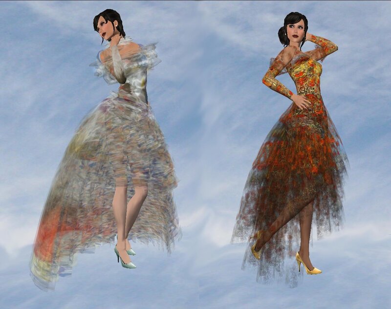 digital avatars in gowns