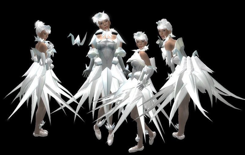 Digital Avatars in White Costumes