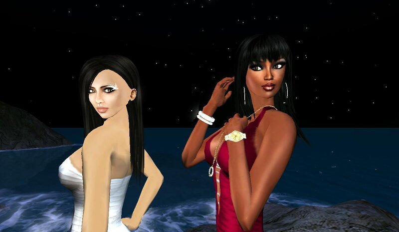 digital avatars on a beach