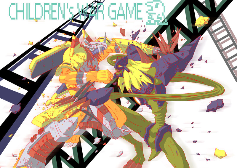 Digital battle between two creatures