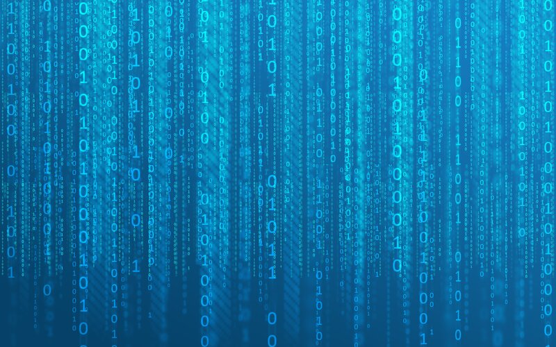 digital binary code rain