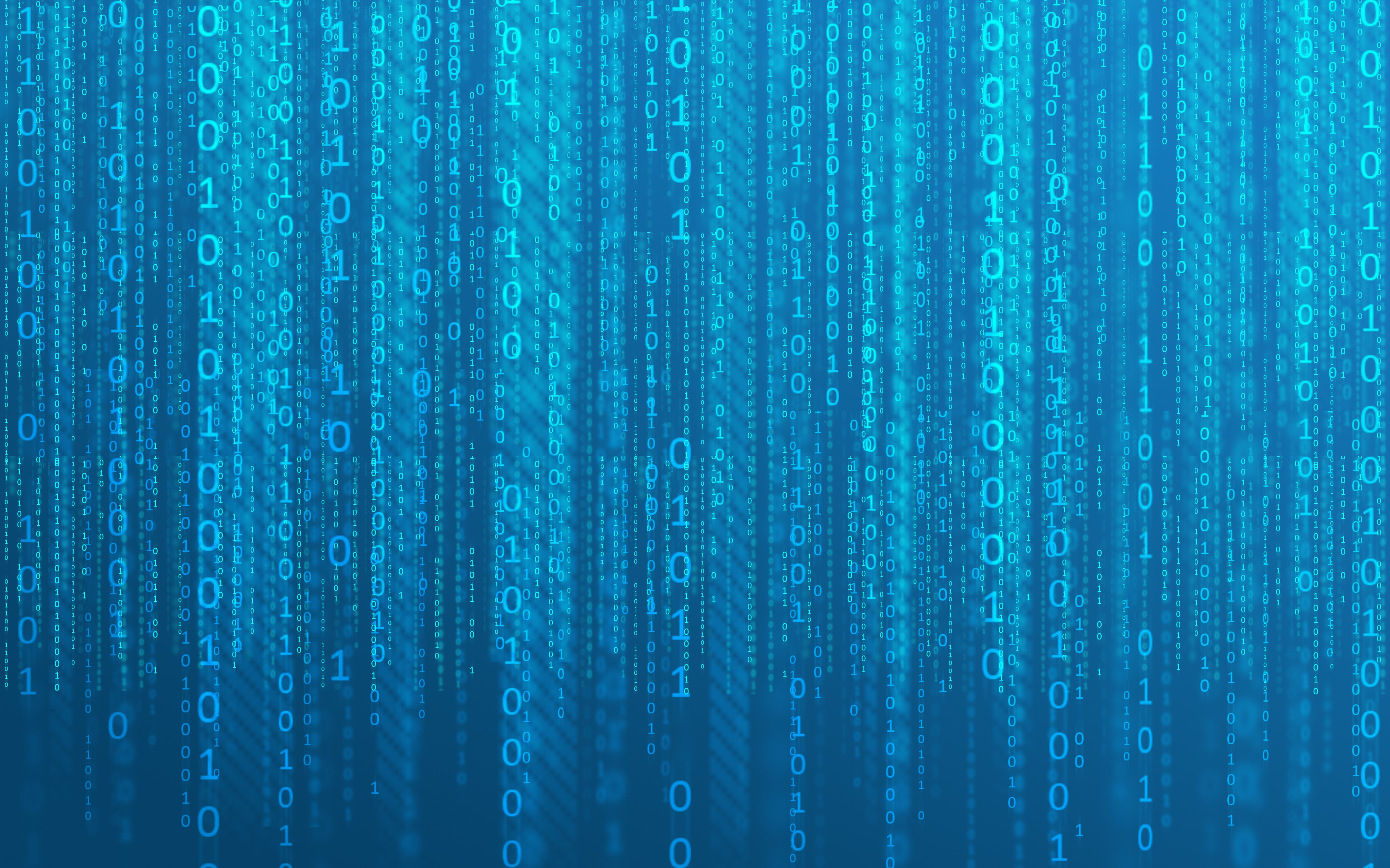 digital binary code rain