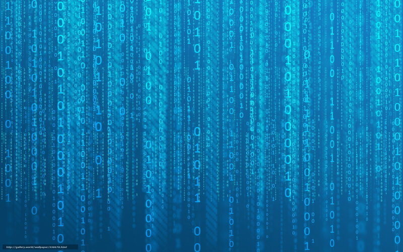 Digital binary code rain